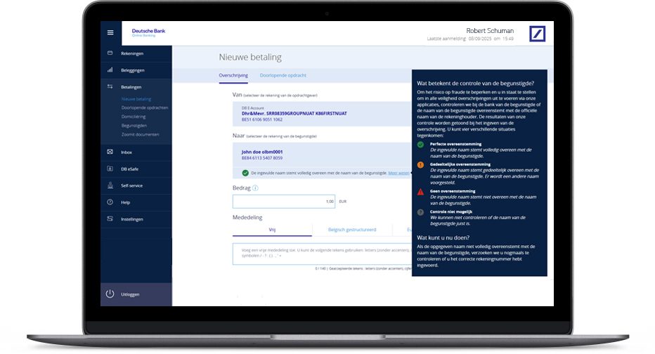 Verificatie van de begunstigde